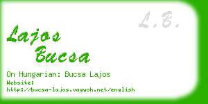 lajos bucsa business card